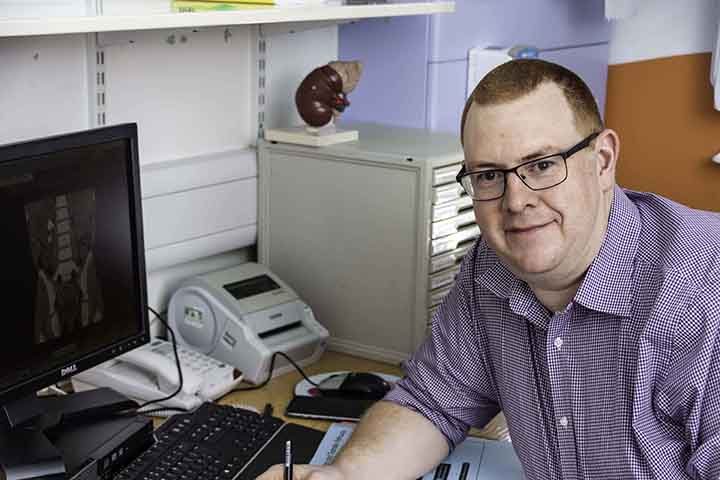 Mr Robb Consultant Paediatric Urologist in Birmingham in Clinic Room