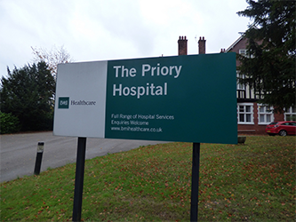 BMI The Priory Hospital Sign